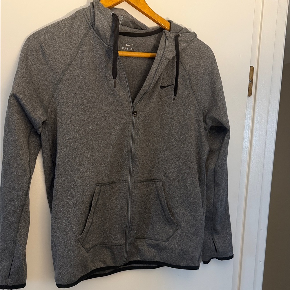 Nike Dri-Fi Gray Zip-Up Hoodie